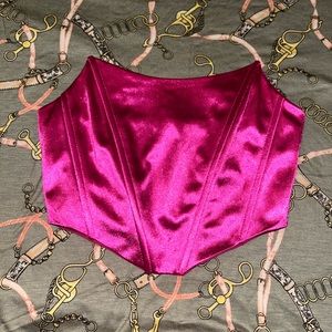 Hot pink corset style tube top